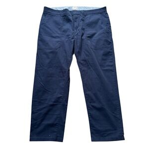 J. Crew Slim Boyfriend Chino Navy Blue‎ 32 Petite Coastal Preppy Nautical Sailor